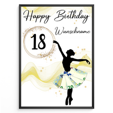 Laden Sie das Bild in den Galerie-Viewer, 18. Geburtstag Geldgeschenk Personalisiert Frauen Freundin Geschenk Ballerina personalisierbar Geburtstagskarte Ballett