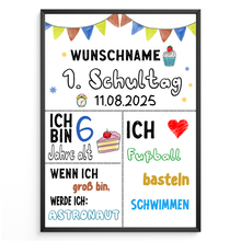 Laden Sie das Bild in den Galerie-Viewer, Geschenk zum Schulanfang Personalisiert Schulkind Geschenkidee Schulanfänger