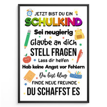 Laden Sie das Bild in den Galerie-Viewer, Schulkind Karte Einschulung Glückwunschkarte Schulanfang Erster Schultag