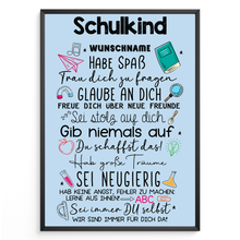 Laden Sie das Bild in den Galerie-Viewer, Personalisiertes Geschenk zum Schulanfang Affirmation Schultüte Einschulung