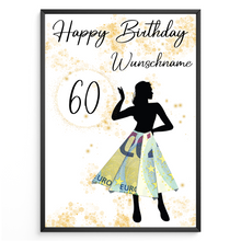 Laden Sie das Bild in den Galerie-Viewer, Geldgeschenk zum 60. Geburtstag Personalisiert Frauen Geburtstagsgeschenk Freundin Geld Geschenk personalisierbar