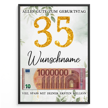 Laden Sie das Bild in den Galerie-Viewer, Personalisiertes Geldgeschenk zum 35. Geburtstag Frauen Männer Geburtstagsgeschenk Geld Geschenkidee personalisierbar