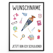 Laden Sie das Bild in den Galerie-Viewer, Geldgeschenk zur Einschulung Personalisiert Schulanfang Schultüte Schulanfänger