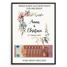 Laden Sie das Bild in den Galerie-Viewer, Personalisiertes Geldgeschenk Hochzeitsgeschenk Brautpaar Hochzeit Geld