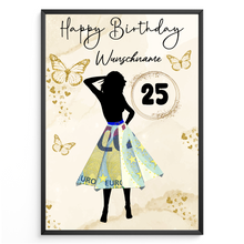 Laden Sie das Bild in den Galerie-Viewer, 25. Geburtstag Geldgeschenk Personalisiert Frauen Geburtstagsgeschenk Geschenkidee personalisierbar