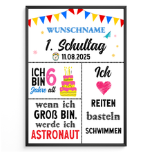 Laden Sie das Bild in den Galerie-Viewer, Personalisiertes Geschenk zum Schulanfang Schulkind Geschenkidee Schulanfänger