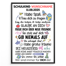 Laden Sie das Bild in den Galerie-Viewer, Personalisiertes Geschenk Schulanfang Affirmation Schultüte Einschulung