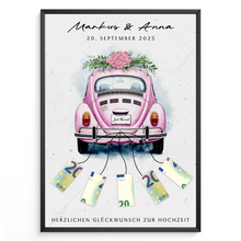 Laden Sie das Bild in den Galerie-Viewer, Hochzeitsgeschenk Personalisiert Geldgeschenk Hochzeitsauto Brautpaar Hochzeit Geschenk personalisierbar