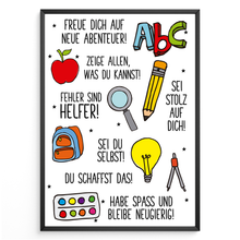 Laden Sie das Bild in den Galerie-Viewer, Affirmationsposter Geschenk Schulanfang Affirmation Schultüte Einschulung