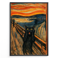 Laden Sie das Bild in den Galerie-Viewer, Katze Der Schrei Poster – Lustiges Katzen Wandposter als Kunst Parodie, Humorvolle Wanddeko im Stil von Der Schrei, Geschenk für Katzenliebhaber