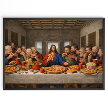 Laden Sie das Bild in den Galerie-Viewer, Das letzte Abendmahl Poster – Lustige Pizza Parodie Wanddeko für Küche