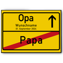 Laden Sie das Bild in den Galerie-Viewer, Opa personalisiertes Geschenk Opa Ortsschild Poster personalisierte Geschenkidee