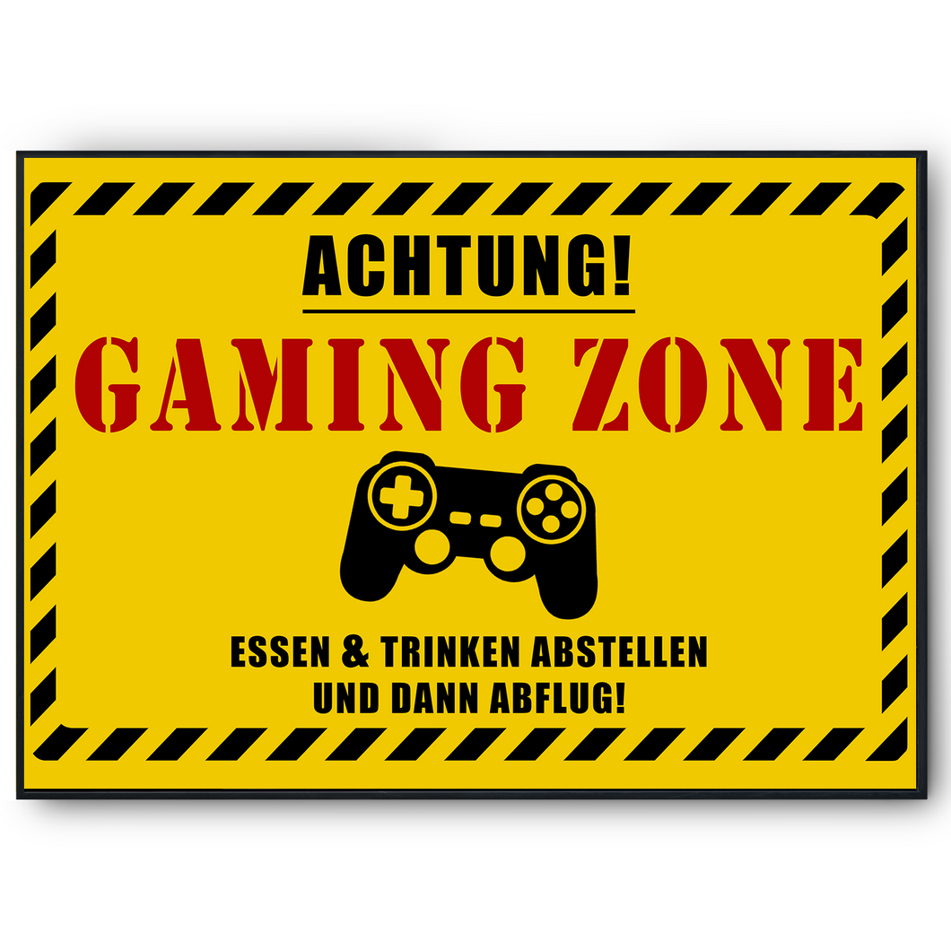 Gaming Zone lustiges Poster Spielzimmer Gamer Geschenk Schüler Zocken Dekoration Jugendlicher Zimmer Deko