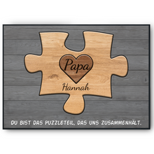 Laden Sie das Bild in den Galerie-Viewer, Papa Geschenk personalisiert | Vater Geburtstag Papa Familienbild gestalten | Vatertag personalisierte Geschenke Papa Puzzle