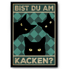 Laden Sie das Bild in den Galerie-Viewer, Bist du am Kacken? Katzen Poster Badezimmer Gästebad Wandbild Klo Toilette Dekoration Lustiges Gäste-WC Bild DIN A4 - Katzen 01