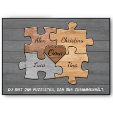 Laden Sie das Bild in den Galerie-Viewer, Oma Geschenk personalisiert | Oma Geburtstag Großmutter Familienbild gestalten | Muttertag personalisierte Geschenke Oma Puzzle
