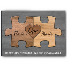 Laden Sie das Bild in den Galerie-Viewer, Opa Geschenk personalisiert | Opa Geburtstag Großvater Familienbild gestalten | Vatertag personalisierte Geschenke Opa Puzzle