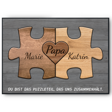 Laden Sie das Bild in den Galerie-Viewer, Papa Geschenk personalisiert | Vater Geburtstag Papa Familienbild gestalten | Vatertag personalisierte Geschenke Papa Puzzle