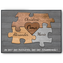 Laden Sie das Bild in den Galerie-Viewer, Oma Geschenk personalisiert | Oma Geburtstag Großmutter Familienbild gestalten | Muttertag personalisierte Geschenke Oma Puzzle