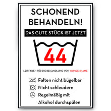 Laden Sie das Bild in den Galerie-Viewer, Personalisiertes Geschenk zum 44. Geburtstag Frau Mann Wäsche Lustige Geschenkidee 44 Jahre Geburtstagskarte Witzige Party Deko