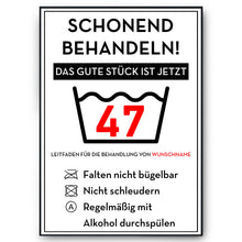 Laden Sie das Bild in den Galerie-Viewer, Personalisiertes Geschenk zum 47. Geburtstag Frau Mann Wäsche Lustige Geschenkidee 47 Jahre Geburtstagskarte Witzige Party Deko