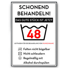Laden Sie das Bild in den Galerie-Viewer, Personalisiertes Geschenk zum 48. Geburtstag Frau Mann Wäsche Lustige Geschenkidee 48 Jahre Geburtstagskarte Witzige Party Deko