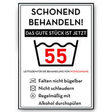 Laden Sie das Bild in den Galerie-Viewer, Personalisiertes Geschenk zum 55. Geburtstag Frau Mann Wäsche Lustige Geschenkidee 55 Jahre Geburtstagskarte Witzige Party Deko