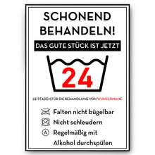 Laden Sie das Bild in den Galerie-Viewer, Personalisiertes Geschenk zum 24. Geburtstag Frau Mann Wäsche Lustige Geschenkidee 24 Jahre Geburtstagskarte Witzige Party Deko