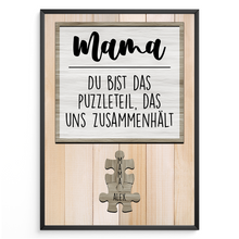 Laden Sie das Bild in den Galerie-Viewer, Personalisiertes Mama Poster mit Namen – Puzzle Design – Geschenk für Mutter, Mama Geschenkidee, Familienposter, Wandbild personalisiert