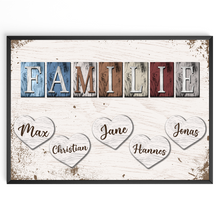 Laden Sie das Bild in den Galerie-Viewer, Poster Familie Personalisiert mit Namen - personalisierte Geschenke zum Einzug Hausbau Wohnung Einzugsgeschenk Bild Familie Geschenk für Familie, Eltern, Mama & Papa