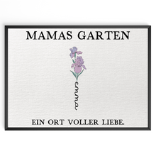 Laden Sie das Bild in den Galerie-Viewer, Personalisiertes Mama Poster „Mamas Garten“ – Blumenposter mit Namen – Geschenk für Mama, Muttertag Geschenk, Familien Wandbild Geschenk für Mama, Oma, Ehefrau Frauen