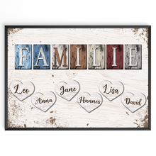 Laden Sie das Bild in den Galerie-Viewer, Poster Familie Personalisiert mit Namen - personalisierte Geschenke zum Einzug Hausbau Wohnung Einzugsgeschenk Bild Familie Geschenk für Familie, Eltern, Mama & Papa