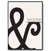 Laden Sie das Bild in den Galerie-Viewer, Personalisiertes Poster für Paare Namen Datum Jahrestag Valentinstag Geschenk zur Hochzeit Hochzeitsgeschenk