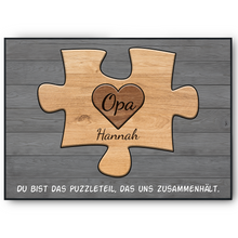 Laden Sie das Bild in den Galerie-Viewer, Opa Geschenk personalisiert | Opa Geburtstag Großvater Familienbild gestalten | Vatertag personalisierte Geschenke Opa Puzzle