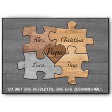 Laden Sie das Bild in den Galerie-Viewer, Papa Geschenk personalisiert | Vater Geburtstag Papa Familienbild gestalten | Vatertag personalisierte Geschenke Papa Puzzle