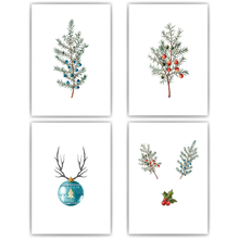 Laden Sie das Bild in den Galerie-Viewer, Minimalistische Weihnachtsbilder Weihnachten DIN A4 Weihnachtsposter Weihnachtsdeko Wandbilder 4er Set
