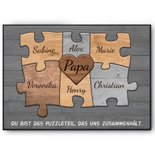 Laden Sie das Bild in den Galerie-Viewer, Papa Geschenk personalisiert | Vater Geburtstag Papa Familienbild gestalten | Vatertag personalisierte Geschenke Papa Puzzle