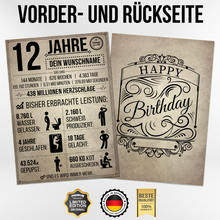 Laden Sie das Bild in den Galerie-Viewer, 12. Geburtstag Geschenk | 12 Jahre Geburtstagsgeschenk personalisiert | Jahrgang 2014 Geschenkidee Geburtstagskarte