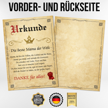 Laden Sie das Bild in den Galerie-Viewer, Beste Mama Urkunde Geschenkidee Mutter Bild Mama Geschenk Muttertag