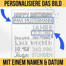 Laden Sie das Bild in den Galerie-Viewer, 10. Geburtstag Personalisierte Geburtstagskarte Gästebuch Jahrgang 2016 Poster Kinder Geburtstagsgeschenk 10 Jahre Dekoration