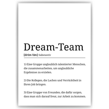 Laden Sie das Bild in den Galerie-Viewer, Dream-Team Definition Poster Mitarbeiter Geschenk Kollegen