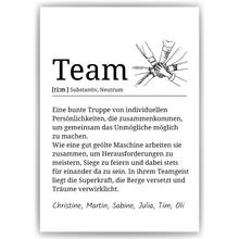 Laden Sie das Bild in den Galerie-Viewer, Team Definition personalisiertes Poster Mitarbeiter Geschenk Kollegen