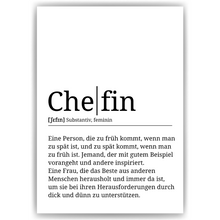 Laden Sie das Bild in den Galerie-Viewer, Chefin Definition Poster Vorgesetzte Geschenk Kollegen