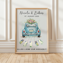 Laden Sie das Bild in den Galerie-Viewer, Hochzeitsauto Geldgeschenk Personalisiert Hochzeitsgeschenk personalisierbar Brautpaar