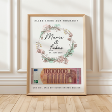Laden Sie das Bild in den Galerie-Viewer, Hochzeitsgeschenk Personalisierbar Geldgeschenk Brautpaar Geld verschenken Hochzeit personalisiert