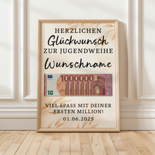 Laden Sie das Bild in den Galerie-Viewer, Jugendweihe Geldgeschenk Personalisiert Geschenkidee Jugendweihe Geschenk