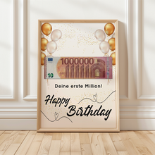 Laden Sie das Bild in den Galerie-Viewer, Geldgeschenk Geburtstag Männer Frauen Lustige Geschenkidee - Deine erste Million