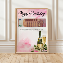 Laden Sie das Bild in den Galerie-Viewer, Geldgeschenk Geburtstag Lustiges Geburtstagsgeschenk Mann Frau Witzige Geschenkidee - Deine erste Million