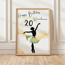 Laden Sie das Bild in den Galerie-Viewer, 20. Geburtstag Geldgeschenk Personalisiert Frauen Freundin Geld Ballerina Geburtstagskarte Ballett