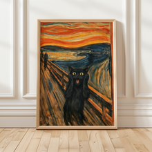 Laden Sie das Bild in den Galerie-Viewer, Katze Der Schrei Poster – Lustiges Katzen Wandposter als Kunst Parodie, Humorvolle Wanddeko im Stil von Der Schrei, Geschenk für Katzenliebhaber